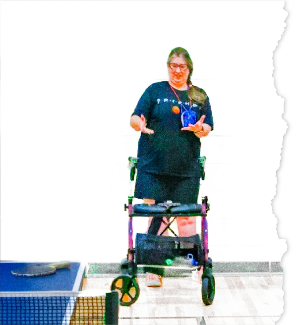 Woman with a walker
